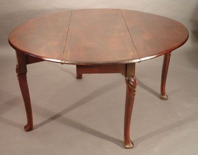 Georgian Drop Flap Mahogany Table on Carved Cabriole Legs